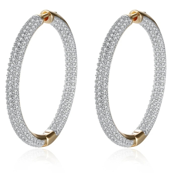 Jewelry - 18k gold over sterling silver hoop earrings